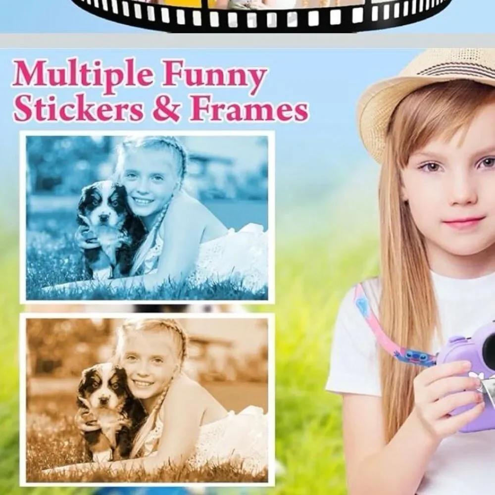 Kids Camera Instant Print, 3.5'' Kids Digital Camera Instant with 1080P HD Photo